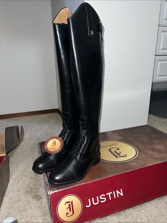 Justin Boots Shoes - Justin Boots Women’s Tall Black Leather Riding Boots
